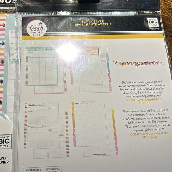 Happy Planner - Paper Refill 40sheets  Debt Tracker - Budget Series - NEW Teal - Picture 2 of 2